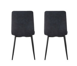 Mcc Direct Henri Faux Suede Leather Dining Chairs Set Of 4 Black - thumbnail 5