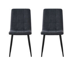 Mcc Direct Henri Faux Suede Leather Dining Chairs Set Of 4 Black - thumbnail 4