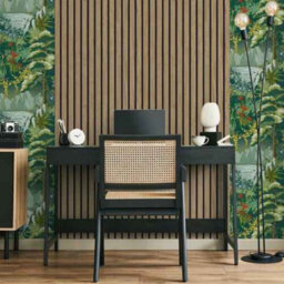 Panacea Belgravia Walnut 3D Wood Slat Wallpaper - thumbnail 3
