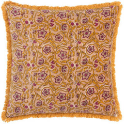 Paoletti Filagree Floral Cotton Velvet Feather Filled Cushion - thumbnail 1