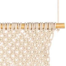 Beliani Handmade Beige Macramé Wall Hanging - Cotton Boho Wall Art For Living Room And Bedroom, 56 X 126 Cm - thumbnail 3