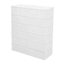 Thehotsale 6 Tier Foldable Shoe Display Cabinet With Transparent Doors - thumbnail 7