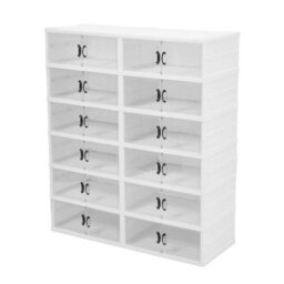 Thehotsale 6 Tier Foldable Shoe Display Cabinet With Transparent Doors - thumbnail 1