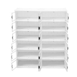 Thehotsale 6 Tier Foldable Shoe Display Cabinet With Transparent Doors - thumbnail 3