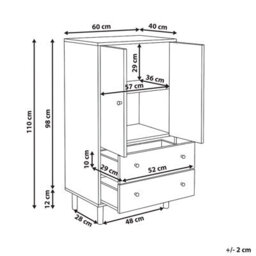 Wyld And Coco Nordicnest Highboard W60 X D40 X H110Cm, Light Brown Mdf With Pine Legs - thumbnail 4