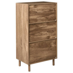 Wyld And Coco Nordicnest Highboard W60 X D40 X H110Cm, Light Brown Mdf With Pine Legs - thumbnail 6
