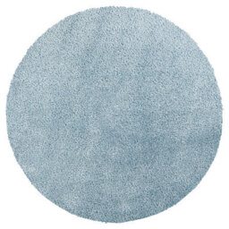 Livabliss Round Cloudy Shaggy-Solid Color Blue Plush Soft Pile Living Bedroom Rug 120 X 120 Cm Easy Care, Non Shedding - thumbnail 1