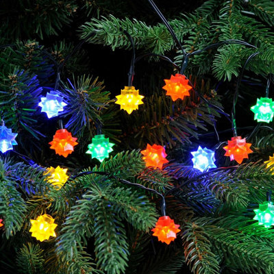Festive 50 Multi Colour Diamond Christmas String Lights Indoor/outdoor Battery Operated - image 1
