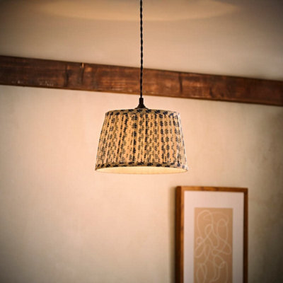 Valuelights Grange Small Blue Floral Pleated Lamp Shade And Bulb - image 1
