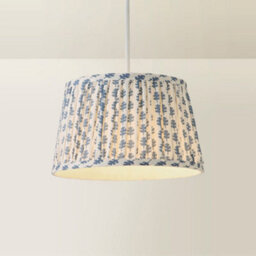 Valuelights Grange Small Blue Floral Pleated Lamp Shade And Bulb - thumbnail 6