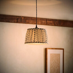 Valuelights Grange Small Blue Floral Pleated Lamp Shade And Bulb - thumbnail 1
