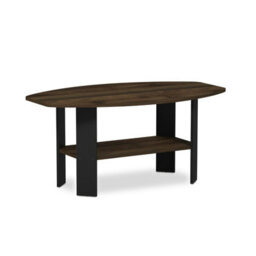Walplus Furinno Simple Design Coffee Table, Columbia Walnut/black - thumbnail 3