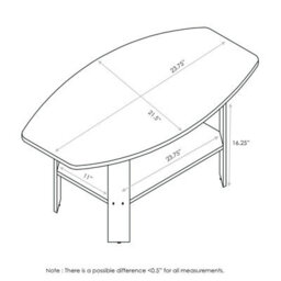 Walplus Furinno Simple Design Coffee Table, Columbia Walnut/black - thumbnail 5