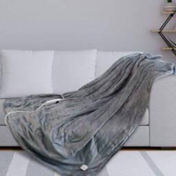 Schallen Luxury Soft Heated Warm Throw Over Blanket With Timer & 10 Heat Settings - Grey - thumbnail 4