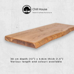 Chill House Ltd Chill House Rustic Live Edge Floating Shelf 12X1.5 Inch, Dark Oak, 130Cm - thumbnail 6