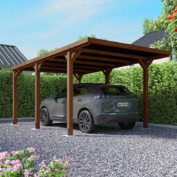 Cerland Victor Wooden Carport 3M X 5M Opaque Roof With Galvanised Concrete-In Feet - thumbnail 1
