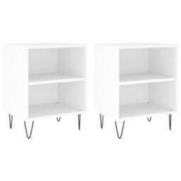 Berkfield Bedside Cabinets 2 Pcs White 40X30X50 Cm Engineered Wood - thumbnail 2