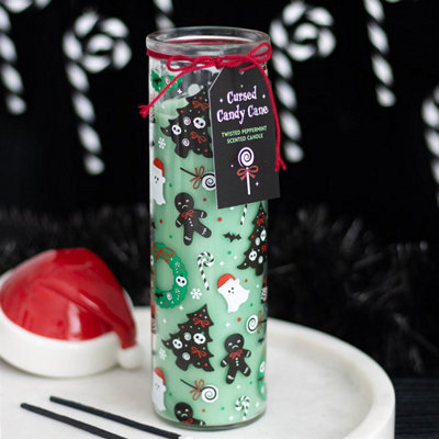 Merry Creepmas Cursed Candy Cane Tube Candle - image 1