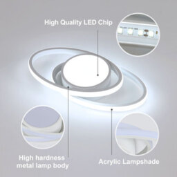 Pheashine Led Ceiling Lights, Modern Led Ceiling Lights White, 6500K,for Bedroom Hallway Balcony Corridor (Dia 39Cm) - thumbnail 5