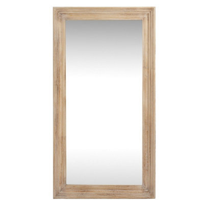 Hill Interiors Washed Wood Framed Mirror - Glass - L3 X W76 X H120 Cm - Brown - image 1