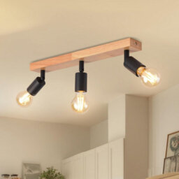 Lvwit Wood Ceiling Light,3 Way Spot Lights,light Fittings Ceilings With E 27,adjustable Black Light,kitchen Lights Ceiling,lights