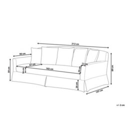 Beliani Sofa 3 Seater Gilja Fabric Red - thumbnail 3