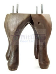 L&F Queen Anne Wooden Legs Antique Brown Stain 250mm High Set Of 4 Replacement Furniture Feet  M8 - thumbnail 3