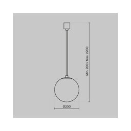 Luminosa Lighting Luminosa Luna 20Cm Globe Pendant Ceiling Light Black And White 4000K 350Lm - thumbnail 2