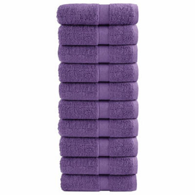 Berkfield Premium Guest Towels Solund 10 Pcs Purple 30X50 Cm 600 Gsm - image 1