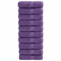 Berkfield Premium Guest Towels Solund 10 Pcs Purple 30X50 Cm 600 Gsm