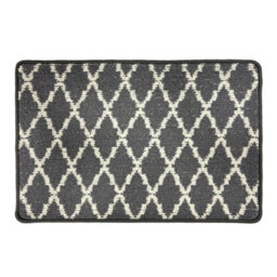 Primeur Grey & White Diamond Trellis Rectangular Door Mat, 85Cm X 57Cm - thumbnail 1