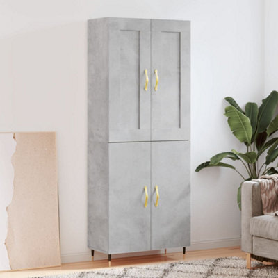 Berkfield Highboard Concrete Grey 69.5X34X180 Cm Engineered Wood - image 1