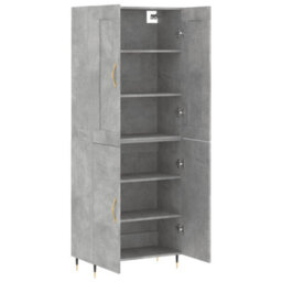Berkfield Highboard Concrete Grey 69.5X34X180 Cm Engineered Wood - thumbnail 4