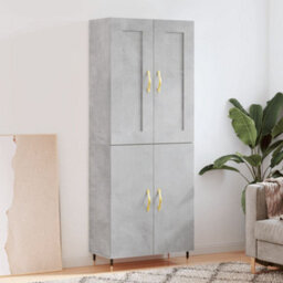 Berkfield Highboard Concrete Grey 69.5X34X180 Cm Engineered Wood - thumbnail 1