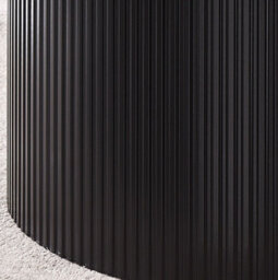 PureLifestyleWonders Designer Black Coffee Table With Wood Grain Effect Round Sombra - thumbnail 2