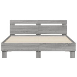 Berkfield Bed Frame With Led Without Mattress Grey Sonoma 150X200 Cm King Size - thumbnail 7