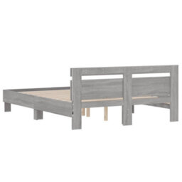 Berkfield Bed Frame With Led Without Mattress Grey Sonoma 150X200 Cm King Size - thumbnail 9