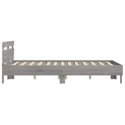 Berkfield Bed Frame With Led Without Mattress Grey Sonoma 150X200 Cm King Size - thumbnail 8