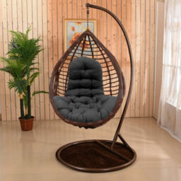 Living And Home Black Thicken Hanging Egg Chair Seat Pad Cushion W 95 Cm X H 75 Cm - thumbnail 3