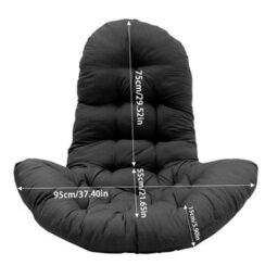 Living And Home Black Thicken Hanging Egg Chair Seat Pad Cushion W 95 Cm X H 75 Cm - thumbnail 9