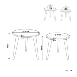 Beliani Set Of 2 Side Tables Sharma Mango Wood Brown/ Black - thumbnail 3