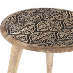 Beliani Set Of 2 Side Tables Sharma Mango Wood Brown/ Black - thumbnail 7