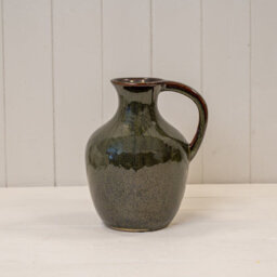 Satchville Green Ceramic Vase With Handle - thumbnail 1