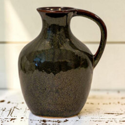 Satchville Green Ceramic Vase With Handle - thumbnail 2