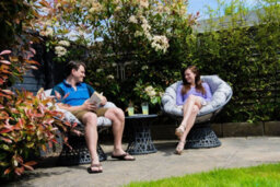 Sh&g Rattan Swivel Chairs & Table Set - 360 Papasan Moon Chairs And Table - Grey Rattan With Grey Cushions - Indoor & Outdoor - thumbnail 8