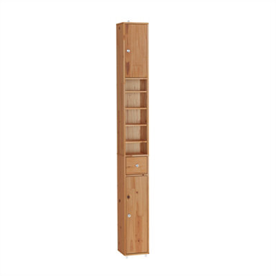Sobuy Bzr34-Ii-Sh,tall Bathroom Storage Cabinet - Slim Bathroom Unit,compact Bathroom Furniture, Wood Veneer,w20Xd20Xh180 - image 1