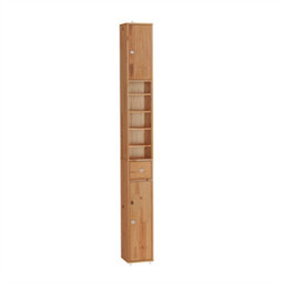 Sobuy Bzr34-Ii-Sh,tall Bathroom Storage Cabinet - Slim Bathroom Unit,compact Bathroom Furniture, Wood Veneer,w20Xd20Xh180