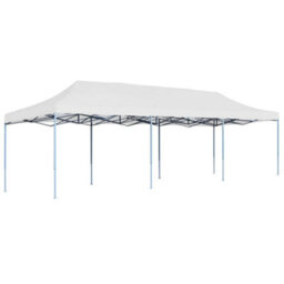 Berkfield Folding Pop-Up Party Tent 3X9 M White - thumbnail 1