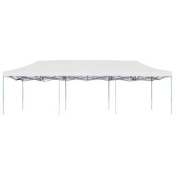 Berkfield Folding Pop-Up Party Tent 3X9 M White - thumbnail 2