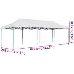Berkfield Folding Pop-Up Party Tent 3X9 M White - thumbnail 9